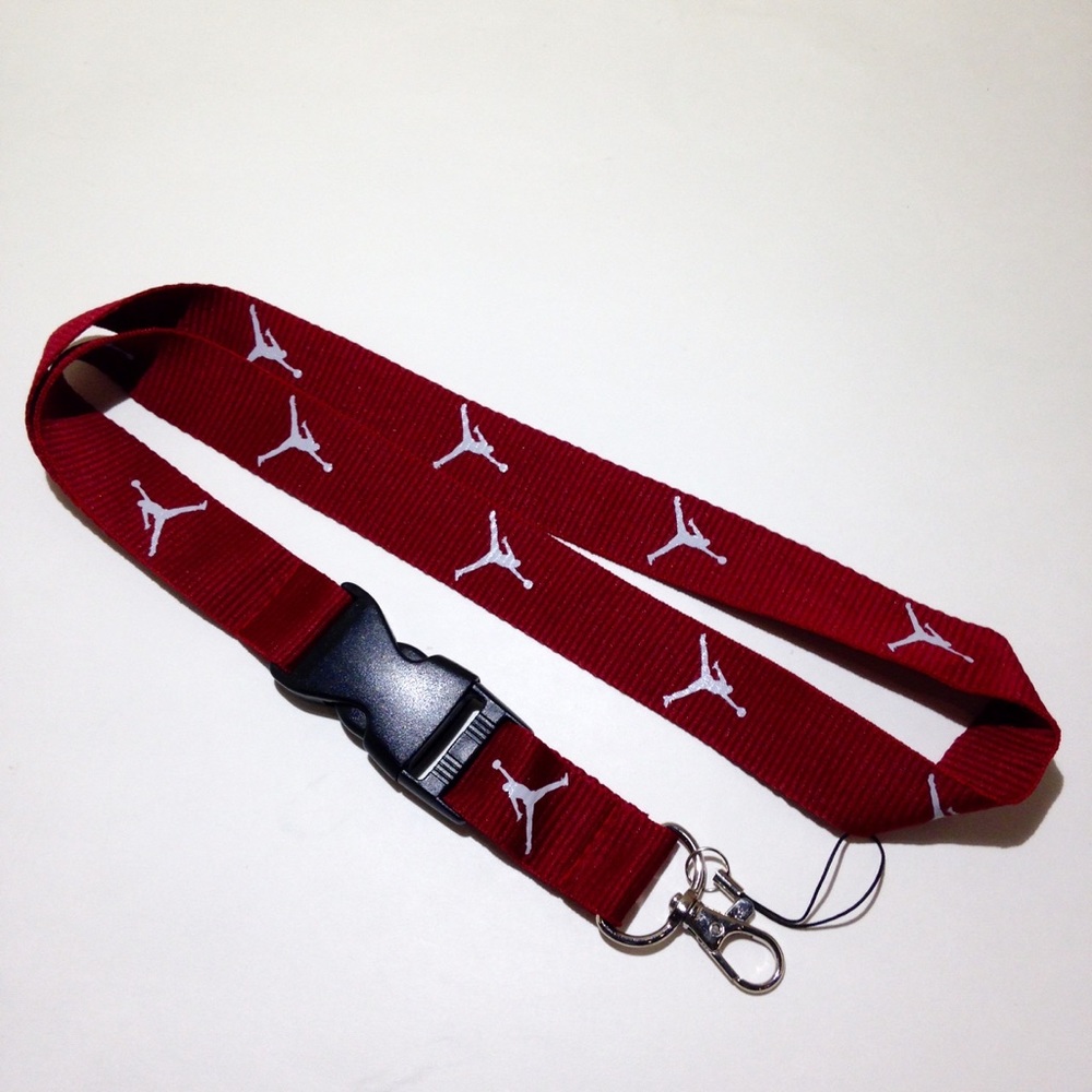Jordan Lanyard Keychain Neck Strap Maroon & White